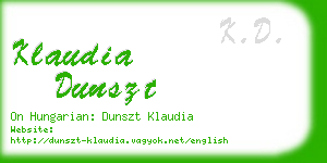 klaudia dunszt business card